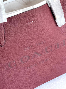 Coach CC050 Cameron Large Tote Red Wine Pebble Leather Shoulder Bag ORIG PKG