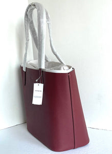 Coach CC050 Cameron Large Tote Red Wine Pebble Leather Shoulder Bag ORIG PKG