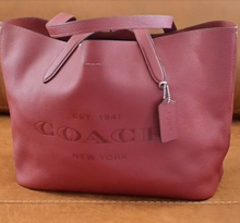 Load image into Gallery viewer, Coach CC050 Cameron Large Tote Red Wine Pebble Leather Shoulder Bag ORIG PKG