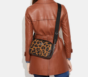 Coach CC759 Jamie Camera Bag Crossbody Womens Medium Leopard Leather Canvas
