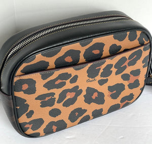 Coach CC759 Jamie Camera Bag Crossbody Womens Medium Leopard Leather Canvas