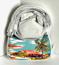Load image into Gallery viewer, Coach CJ598 Teri Shoulder Bag Hawaiian Womens Small White Canvas Leather