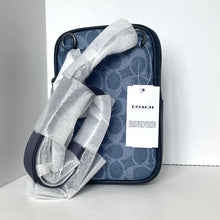 Load image into Gallery viewer, CoachCW364AdenCrossbodyShoulderBagBlueLeatherSignatureCanvasOrgPkg