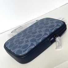 Load image into Gallery viewer, CoachCW364AdenCrossbodyShoulderBagBlueLeatherSignatureCanvasOrgPkg