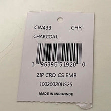 Load image into Gallery viewer, Product tag with barcode and text on a plain background