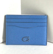 Load image into Gallery viewer, Coach Card Case CL253 Blue Crossgrain Leather Scratch Resistant Wallet Slim