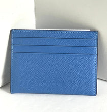 Load image into Gallery viewer, Coach Card Case CL253 Blue Crossgrain Leather Scratch Resistant Wallet Slim