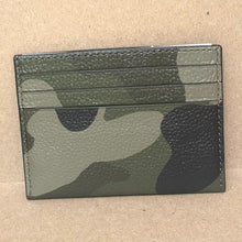 Load image into Gallery viewer, Coach Card Case Camo CZ002 Pebbled Leather Coach Graphic Slim Wallet Green