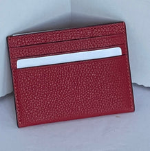 Load image into Gallery viewer, Coach Card Case Mens Red Leather Slim Wallet Pebbled Graphic 6697
