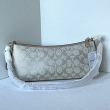 Load image into Gallery viewer, Coach Charlotte Shoulder Bag Signature Canvas Champagne CX580 Leather