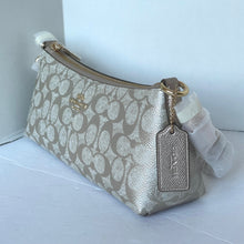 Load image into Gallery viewer, Coach Charlotte Shoulder Bag Signature Canvas Champagne CX580 Leather