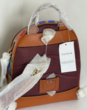 Load image into Gallery viewer, Coach Charter Backpack 18 Small Rainbow Signature Canvas Brown Leather ORG PKG