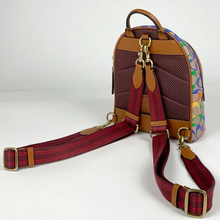 Load image into Gallery viewer, Coach Charter Backpack 18 Small Rainbow Signature Canvas Brown Leather ORG PKG