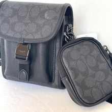 Load image into Gallery viewer, Coach Charter North South Crossbody Black Signature Canvas Hybrid Pouch C2600