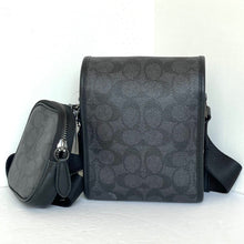 Load image into Gallery viewer, Coach Charter North South Crossbody Black Signature Canvas Hybrid Pouch C2600