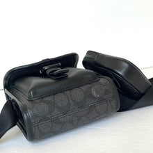 Load image into Gallery viewer, Coach Charter North South Crossbody Black Signature Canvas Hybrid Pouch C2600