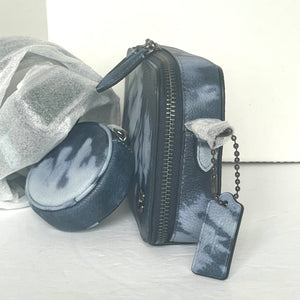 Coach Charter Slim Crossbody Messenger Tie Dye Blue Leather Sling Bag CU208
