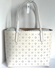 Load image into Gallery viewer, Coach City Tote CA198 Womens White Leather Floral Laser Cut Shoulder Bag
