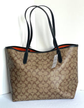 Load image into Gallery viewer, Coach City Tote Halloween Horse &amp; Carriage Brown Signature Canvas Bag CM756