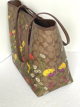 Load image into Gallery viewer, Coach City Tote Signature Canvas Floral Brown Leather Large CR165 Khaki