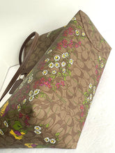 Load image into Gallery viewer, Coach City Tote Signature Canvas Floral Brown Leather Large CR165 Khaki