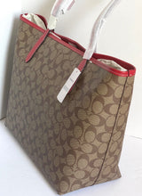 Load image into Gallery viewer, Coach City Tote Womens Brown Signature Canvas Shoulder Bag Wild Strawberry CH329