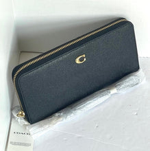 Load image into Gallery viewer, Coach Continental Phone Wallet C7184 Wristlet Large Black Leather Zip ORGPKG