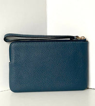 Load image into Gallery viewer, Blue leather wallet on a white background