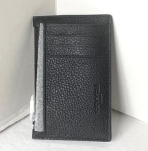 Load image into Gallery viewer, Coach Cosmic Coach Zip Card Case Rocket Ship Space CW222 Black Leather Wallet