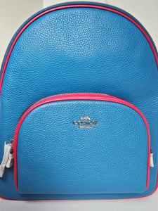 Coach Court Backpack CR768 Large Colorblock Blue Leather Zip ORG PKG