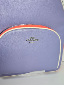 Coach Court Backpack CR768 Large Colorblock Purple Leather Zip ORG PKG