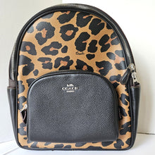 Load image into Gallery viewer, Coach Court Backpack Leopard Brown CN764 Large Signature Canvas Leather