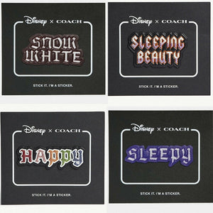 Coach Dark Disney Sticker Leather Sleeping Beauty Snow White Happy Sleepy
