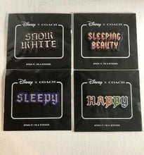 Load image into Gallery viewer, Coach Dark Disney Sticker Leather Sleeping Beauty Snow White Happy Sleepy