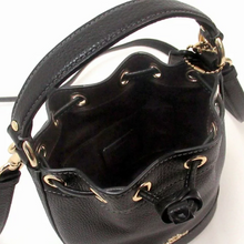 Load image into Gallery viewer, Coach Dempsey CN683 Drawstring Bucket Bag 15 Black Leather Crossbody ORIGPKG