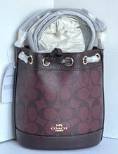 Load image into Gallery viewer, Coach Dempsey CO072 Drawstring Bucket Bag 15 Oxblood Leather Crossbody