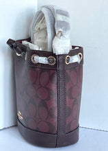 Load image into Gallery viewer, Coach Dempsey CO072 Drawstring Bucket Bag 15 Oxblood Leather Crossbody