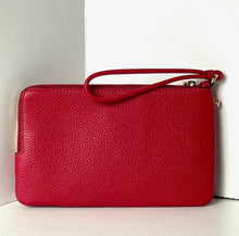 Load image into Gallery viewer, Red leather clutch bag on a white background