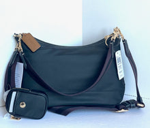 Load image into Gallery viewer, Coach Ellis Shoulder Bag Crossbody Womens Medium Black Nylon Coin Pouch CA205