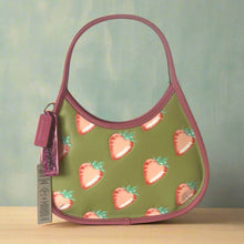 Load image into Gallery viewer, Handbag with strawberry pattern on a white background