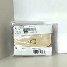 Load image into Gallery viewer, Beige wallet in clear packaging with labels on a white background