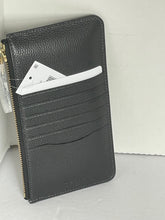 Load image into Gallery viewer, Coach Essential Phone Case Wallet CJ866 Black Leather Card Holder Zip Pebbled