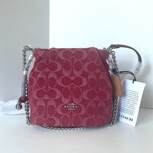 Load image into Gallery viewer, Red Coach handbag with chain detail on a white background