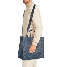 Load image into Gallery viewer, Coach Field Tote 40 Leather Blue Camo Print Crossbody C5308 Logo ORG PKG