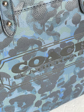Load image into Gallery viewer, Coach Field Tote 40 Leather Blue Camo Print Crossbody C5308 Logo ORG PKG