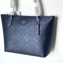 Load image into Gallery viewer, Blue Coach handbag on a white background
