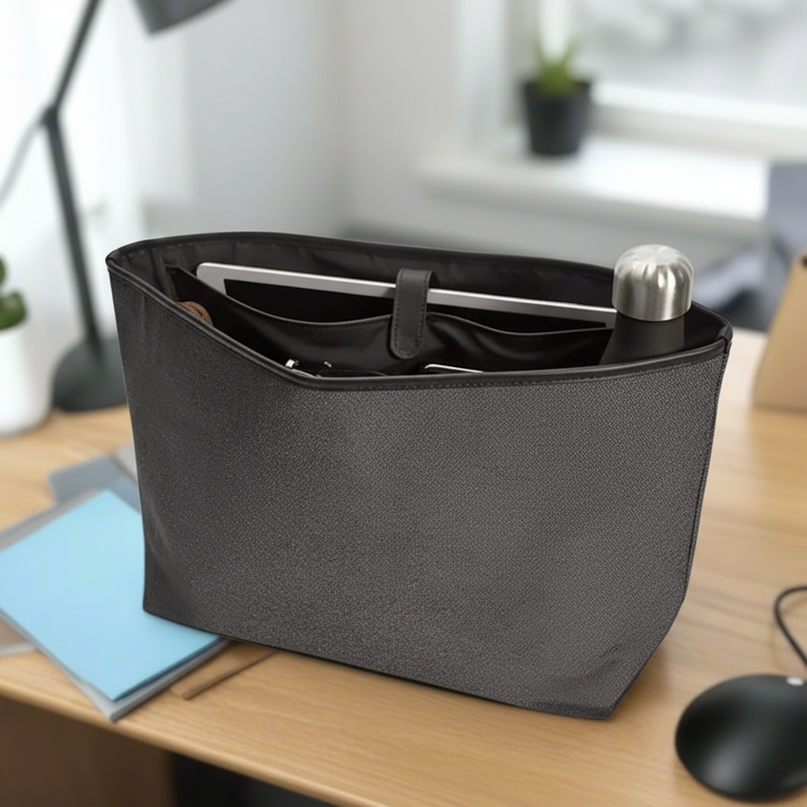 Coach Gallery City Tote Insert Black Canvas Smooth leather C4812