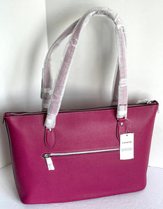 Coach Gallery Tote CH285 Large Violet Red Leather Shoulder Bag Zip ORIG PKG