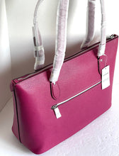 Load image into Gallery viewer, Coach Gallery Tote CH285 Large Violet Red Leather Shoulder Bag Zip ORIG PKG