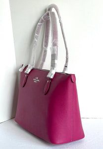 Coach Gallery Tote CH285 Large Violet Red Leather Shoulder Bag Zip ORIG PKG